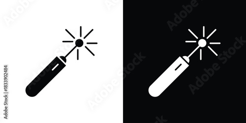 Laser icon, A flat minimalist vector illustration
