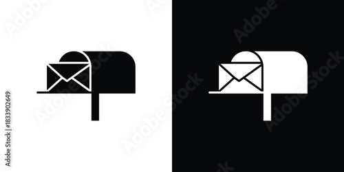 Letter box icon, A flat minimalist vector illustration