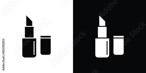 Lipstick icon, A flat minimalist vector illustration