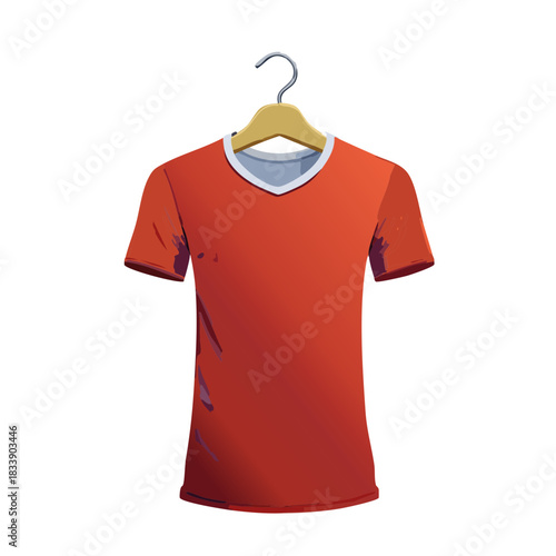 Red t-shirt with hanger vector graphic design