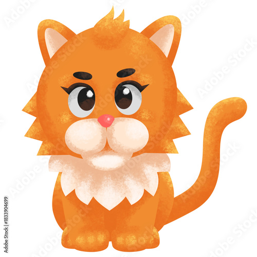 cute tabby cat illustration 