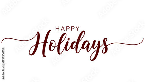 Celebrate the festive season with this elegant \"Happy Holidays\" typographic design, perfect for greeting cards and seasonal decorations