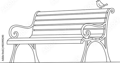 ​Park bench sitting bird