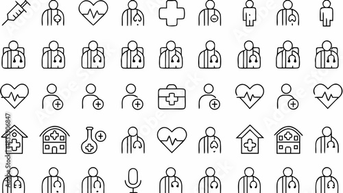 Modern medical icon set perfect for healthcare apps, websites, and health related marketing materials
