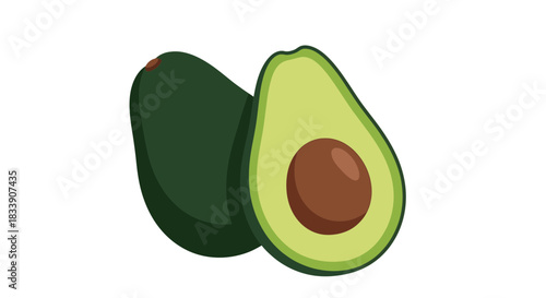 Fresh avocado halves offering healthy eating and vibrant nutrition, ideal for culinary creativity and balanced diets, originally a scalable vector graphic