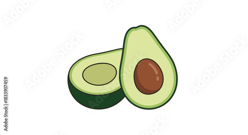 Fresh avocado halves offer a healthy eating concept, vibrant green hues promoting natural goodness and vegan lifestyle, perfect for food and wellness brands