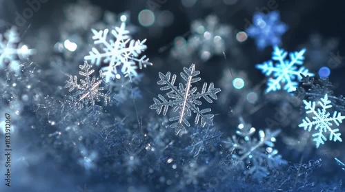 Close-Up of Transparent Snowflakes