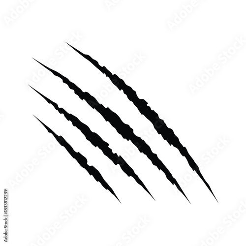 Wild Animal Claw Scratch Marks Vector for Grunge and Aggression Design