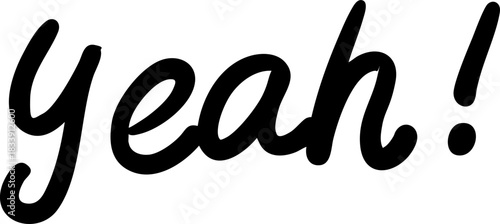 yeah cute handwritten English words and exclamation sentences