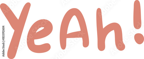 yeah cute handwritten English words and exclamation sentences