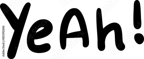 yeah cute handwritten English words and exclamation sentences