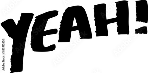 yeah cute handwritten English words and exclamation sentences