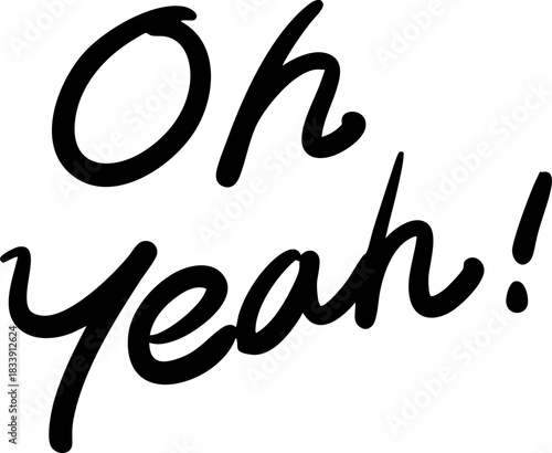 yeah cute handwritten English words and exclamation sentences