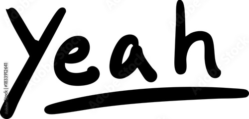 yeah cute handwritten English words and exclamation sentences