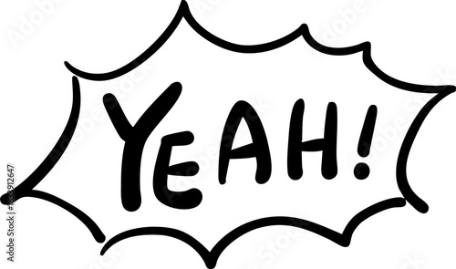 yeah cute handwritten English words and exclamation sentences