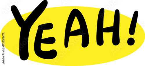 yeah cute handwritten English words and exclamation sentences