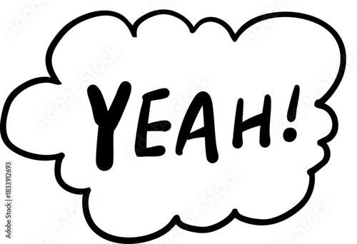 yeah cute handwritten English words and exclamation sentences