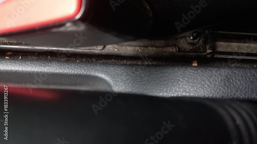 Manual seat rail scraping and shifting observed on passenger seat using mechanical slides in vehicle interior