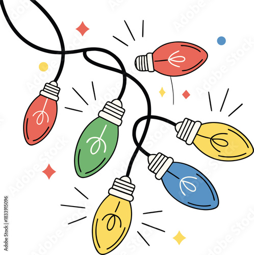 Christmas lights, Colorful string fairy lights, Holiday festive xmas