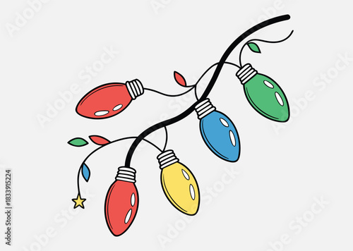 Christmas lights, Colorful string fairy lights, Holiday festive xmas