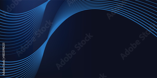 Abstract Technology blue curve, Modern tech banner, corporate business concept, hi-tech abstract background  for presentation business or tech event poster. eps 10