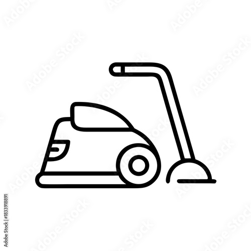 Vacuum cleaner illustration in minimalist line design  