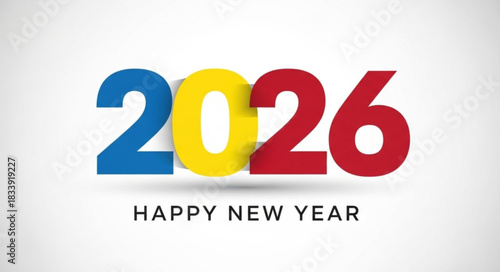 2026 logo concept for calendar, poster, flyer, banner. Modern design for calendar, invitations, greeting cards. Set of new year logo text design. stock illustration