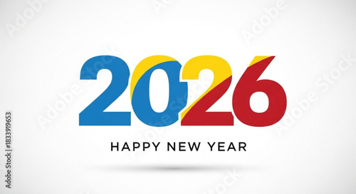 2026 logo concept for calendar, poster, flyer, banner. Modern design for calendar, invitations, greeting cards. Set of new year logo text design. stock illustration