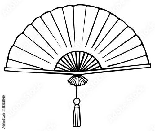 Elegant Handheld Fan with Decorative Tassel