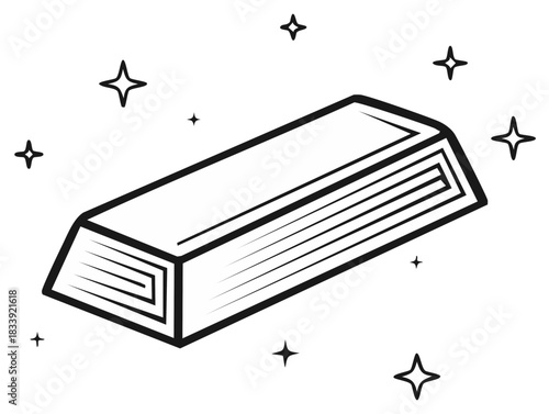 Sparkling Gold Bar Outline Illustration Wealth Finance Investment Symbol