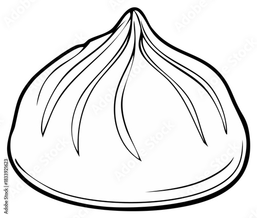 Dumpling Sketch Contour Simple Illustration Asian Food Cuisine Traditional Dish Appetizer Culinary
