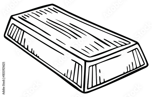 Illustrative Depiction of a Gold Bar Symbolizing Wealth and Investment in Black and White Sketch Style