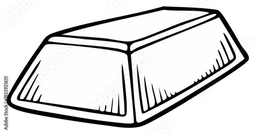Simple outline drawing of a classic gold bar representing wealth success and investment