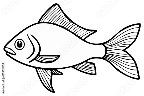 Black and White Fish Illustration