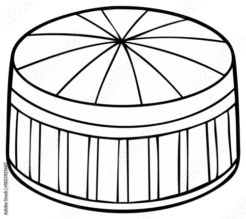 Traditional kufi cap line art drawing Islamic headwear cultural symbol