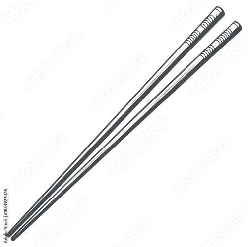 Pair of chopsticks isolated on a white background ready for use
