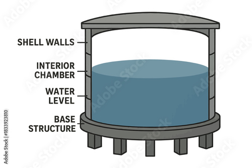 Cutaway Water Tank & Reservoir Structure
