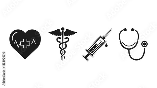 A Collection of Medical Icons Representing Healthcare and Treatment Options