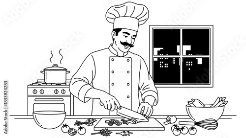 Silhouette of a majestic tree standing tall against a vibrant sunset sky landscape