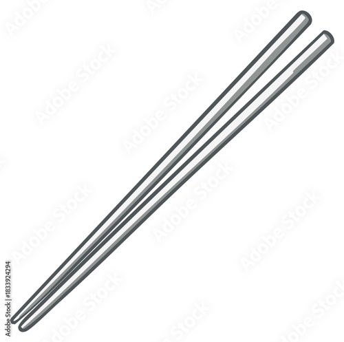 Cartoon illustration of a pair of chopsticks for Asian cuisine.