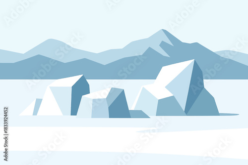 Glacial Ice Field Minimal Scene
