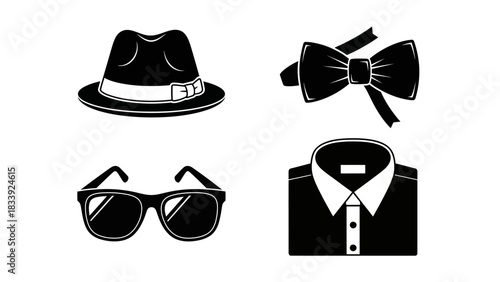 Classic Menswear Elegance: A Vector Illustration of Stylish Accessories and Apparel