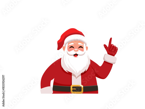 Vector Santa Claus Pointing, Christmas Santa Illustration Gesture