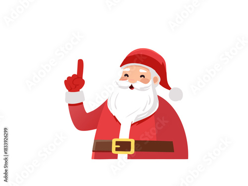 Vector Santa Claus Pointing, Christmas Santa Illustration Gesture