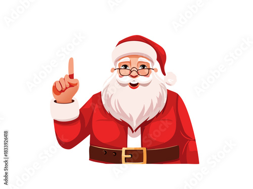 Vector Santa Claus Pointing, Christmas Santa Illustration Gesture