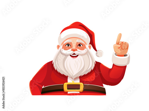 Vector Santa Claus Pointing, Christmas Santa Illustration Gesture