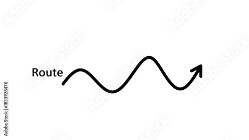 Illustration showcasing a winding path with an arrow, symbolizing a journey or direction concept