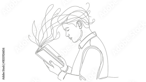 Engrossed reader finds inspiration and imagination in the pages of a captivating book