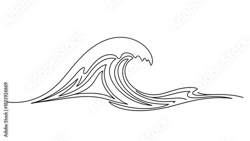 Elegant wave line art for minimalist designs or creative branding projects