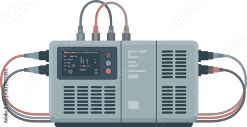 Industrial Electronic Control Unit Vector Illustration